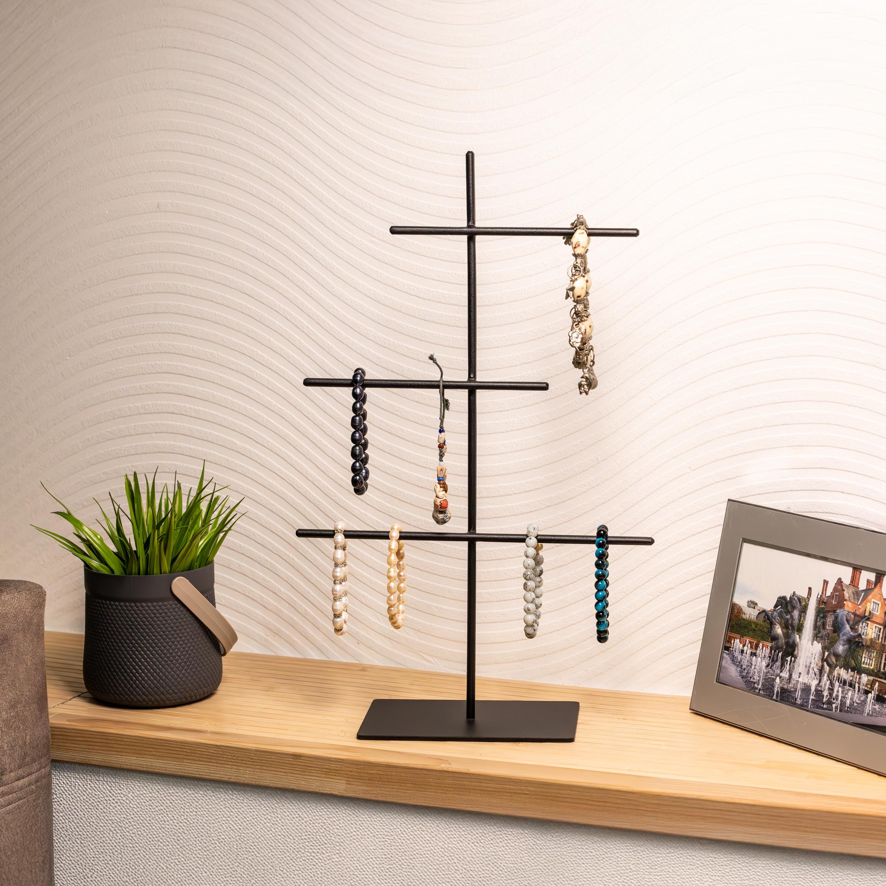 Jewelry Organizer Stand Metal  Modern Jewelry Holder for Vanity, Dresser & Store Display