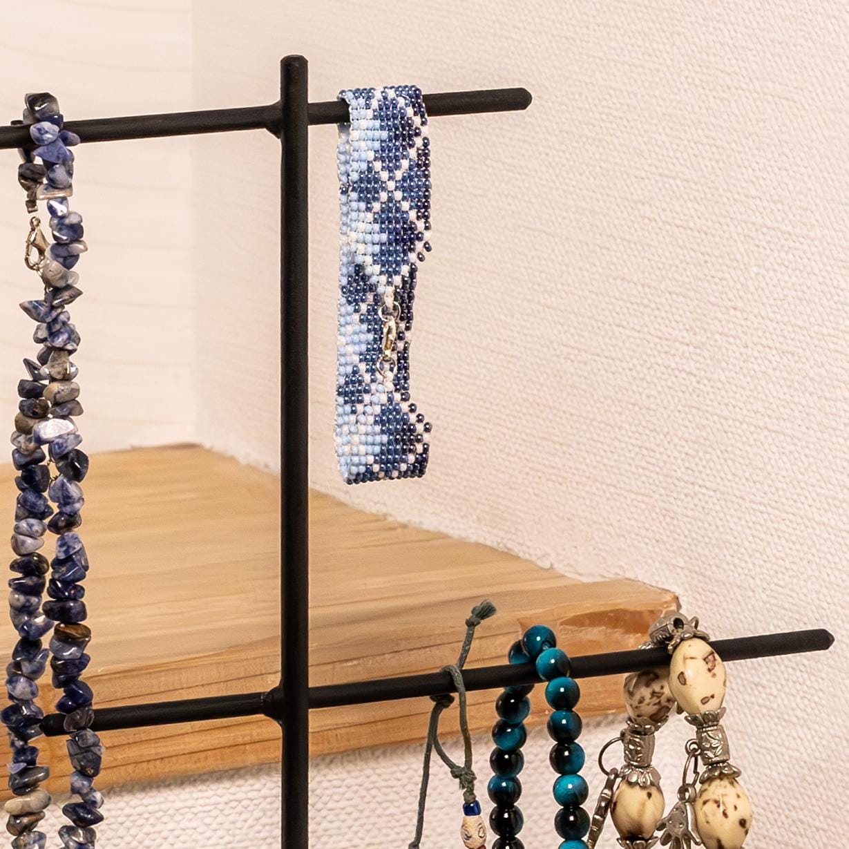 Compact Metal Jewelry Rack  Necklace Hanger, Watch & Bracelet Holder, Sunglasses Stand