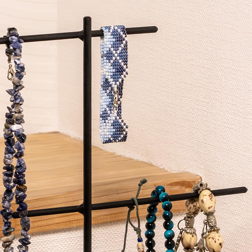 Minimalist Metal Jewelry Organizer: Necklace, Bracelet, & Eyeglass Holder