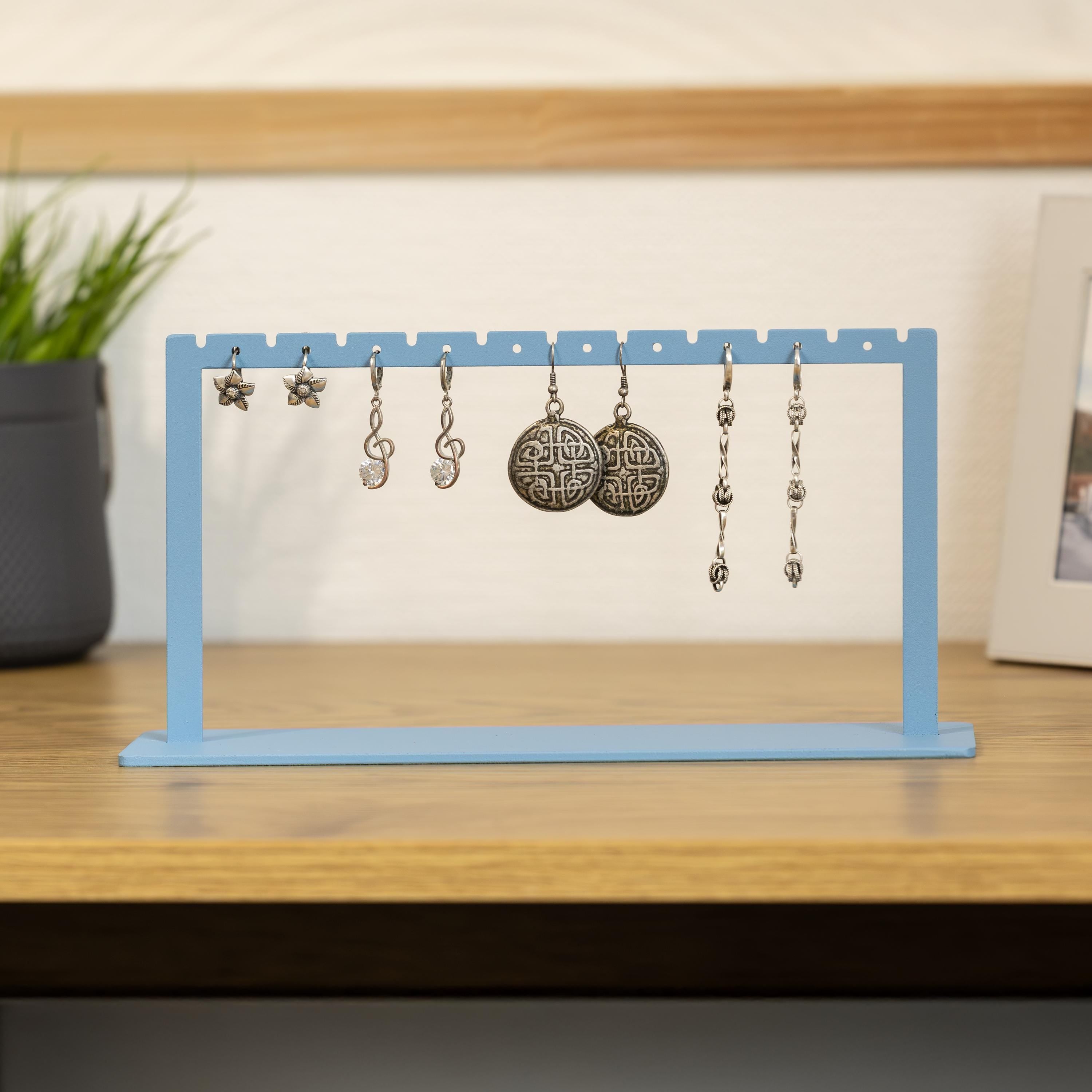 Handmade Steel Earring Stand: Minimalist Jewelry Organizer, Custom Size