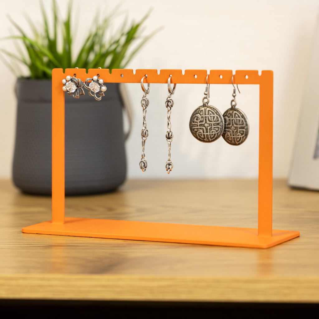 Handmade Steel Earring Stand: Minimalist Jewelry Organizer, Custom Size