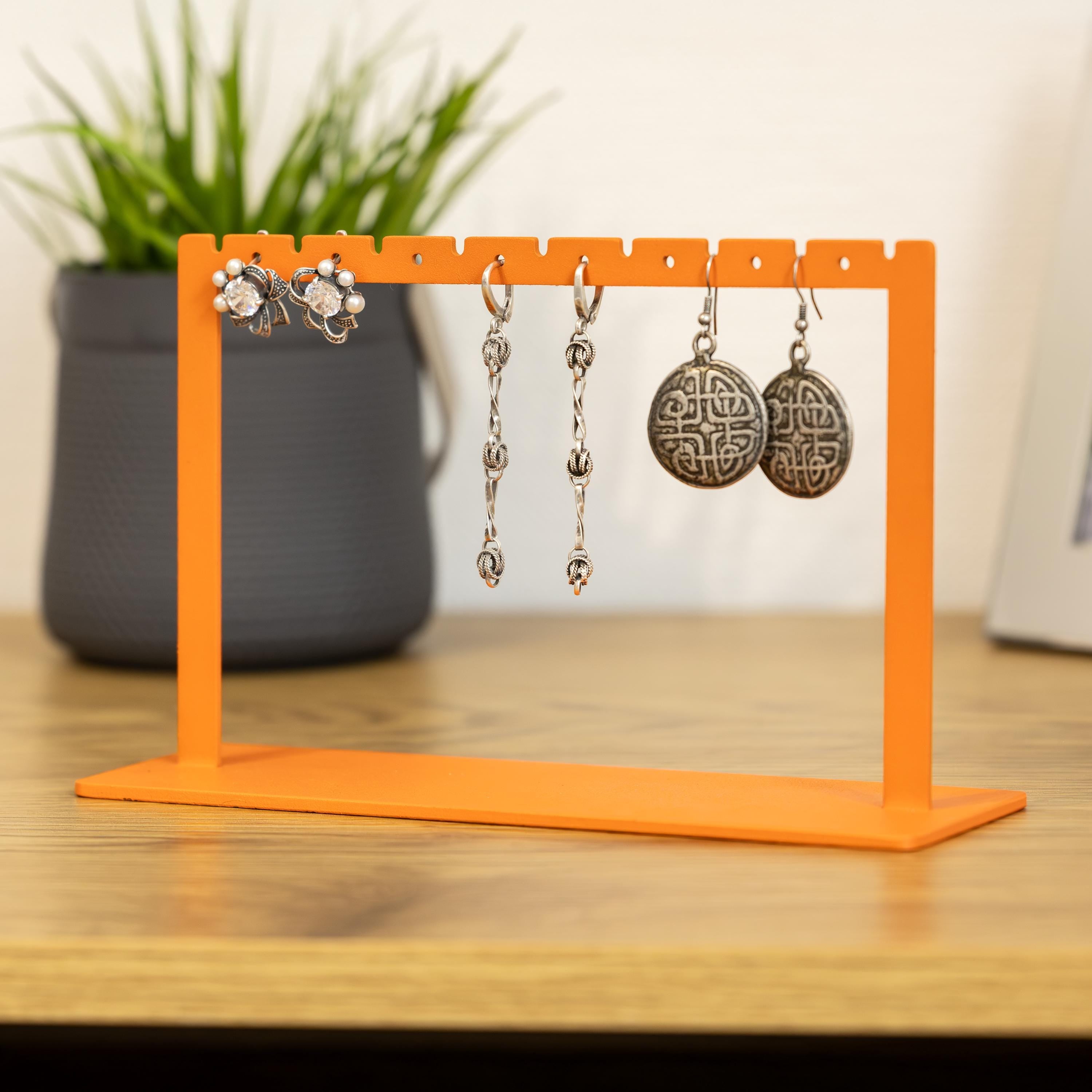 Handmade Steel Earring Stand: Minimalist Jewelry Organizer, Custom Size