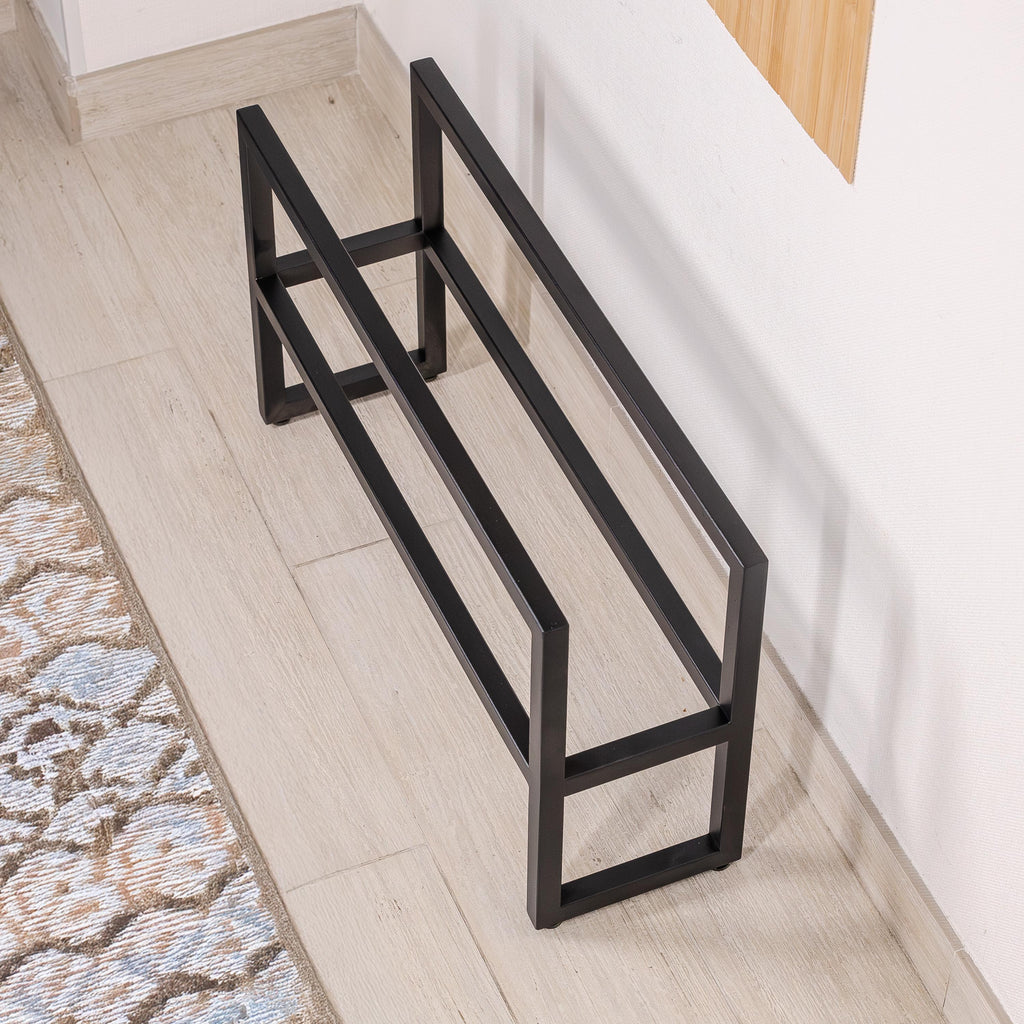 Handmade Metal Shoe Rack, Minimalist Organizer Shelf, Modern Hallway Storage Stand