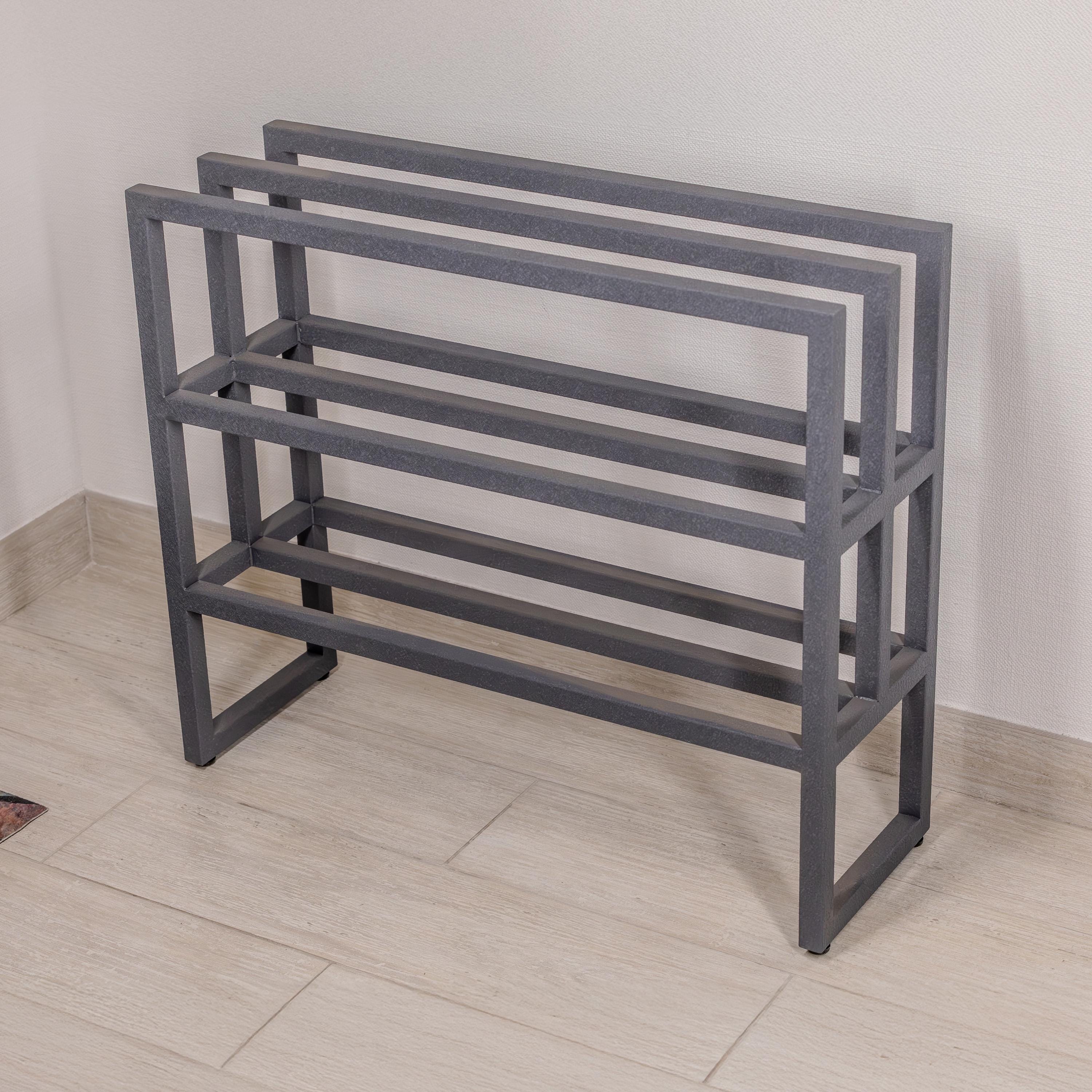 Modern Metal Shoe Rack  Minimalist Entryway Shoe Organizer, Multi-Tier Design