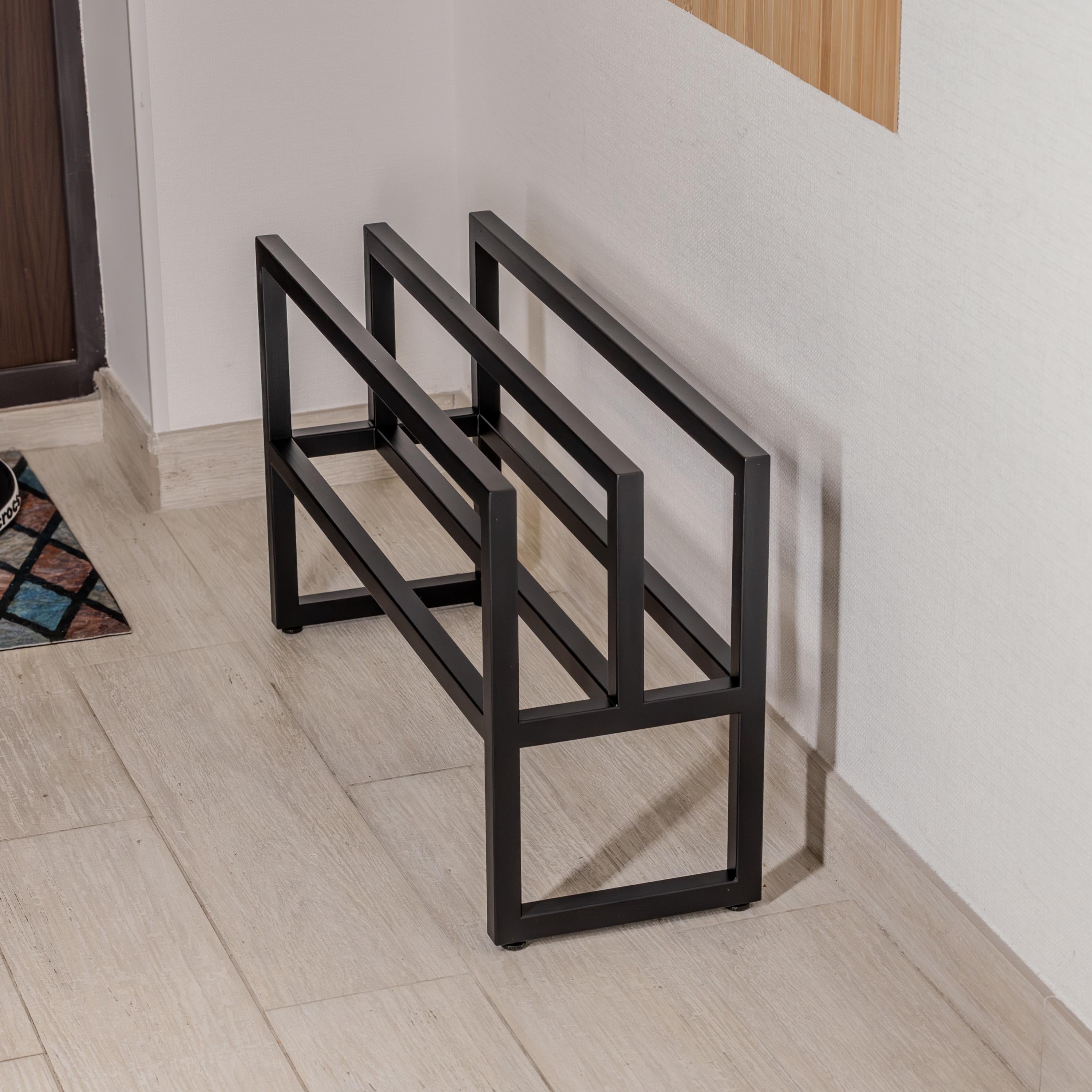 Modern Metal Shoe Rack  Minimalist Entryway Shoe Organizer, Multi-Tier Design
