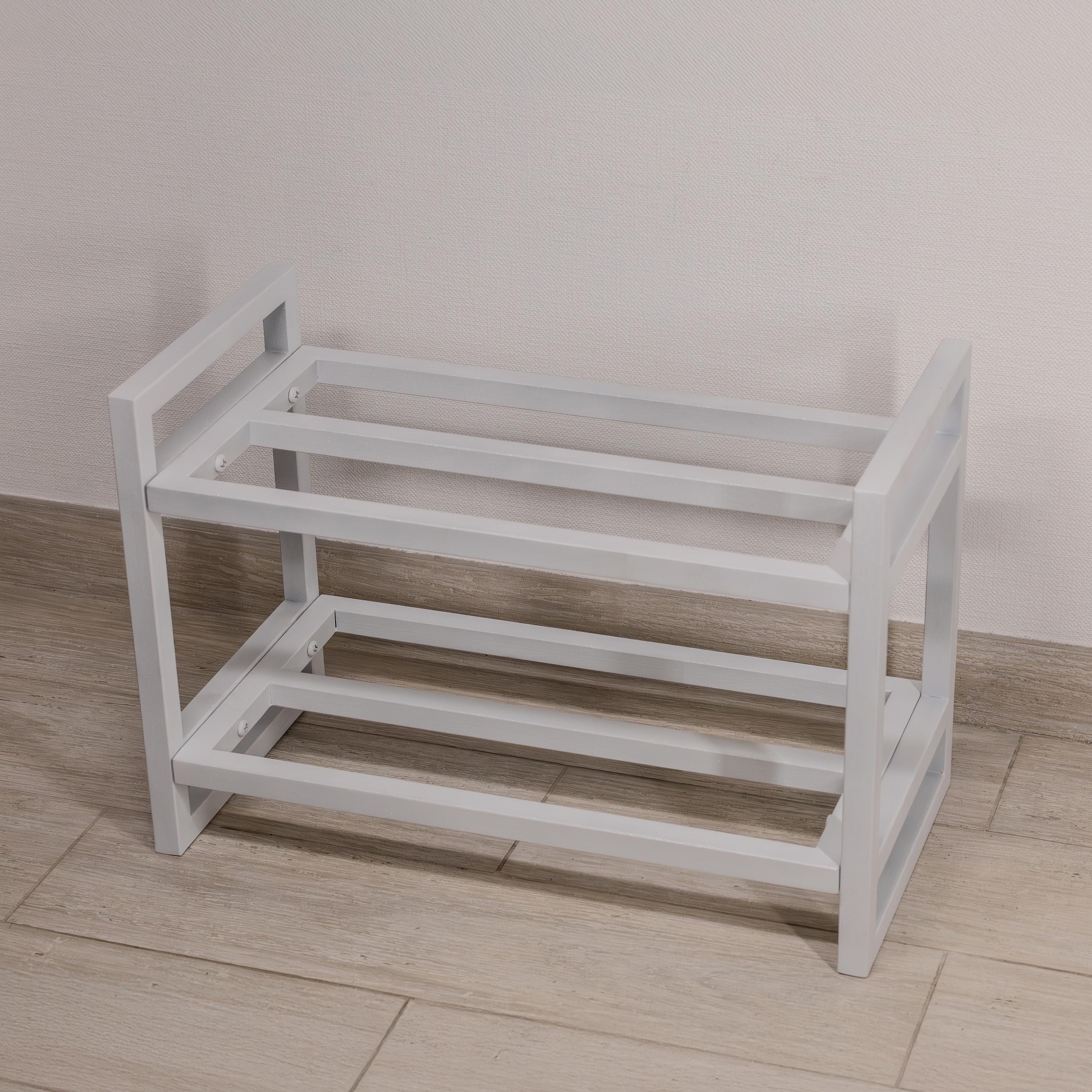 Metal Shoe Rack -  2 Tier Entryway Organizer, Minimalist Open Shelf Storage Stand