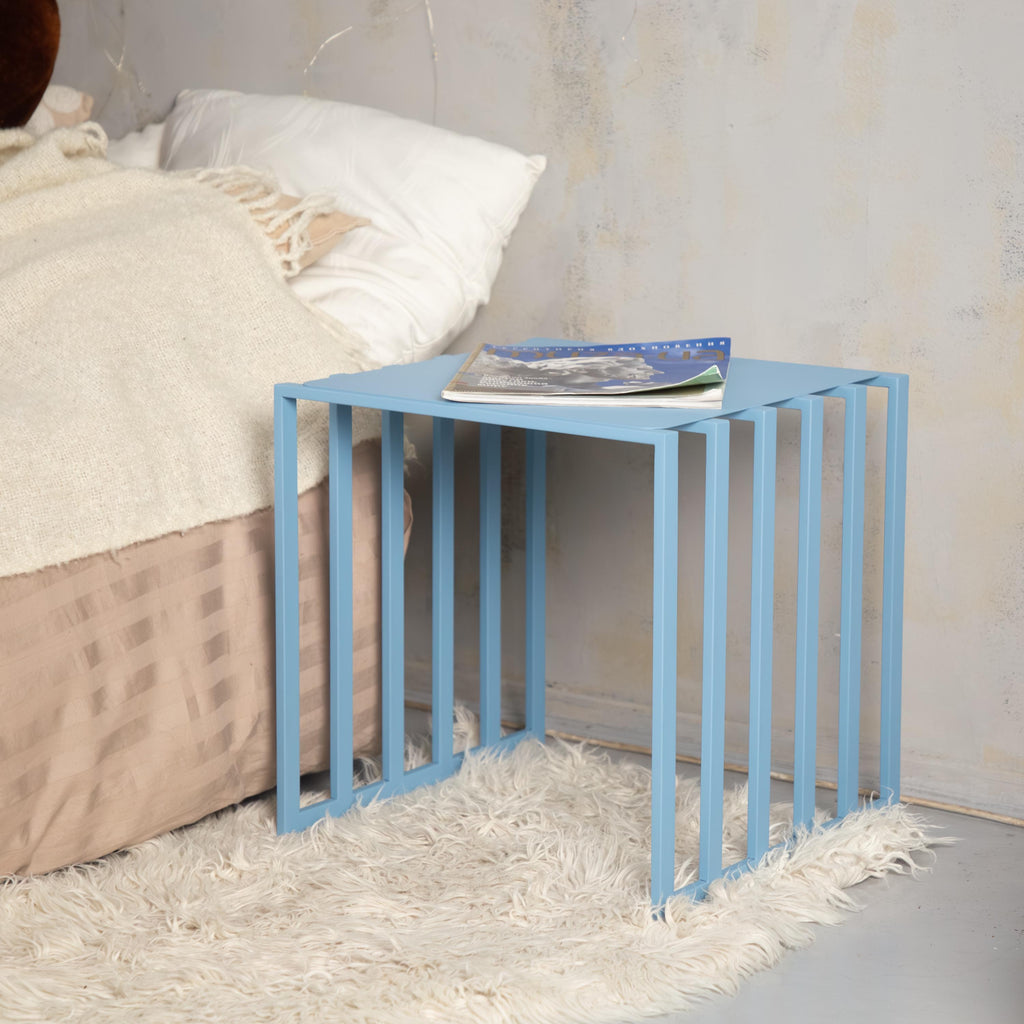 Small Accent Table Handmade Metal Nightstand Coffee Stand Decor