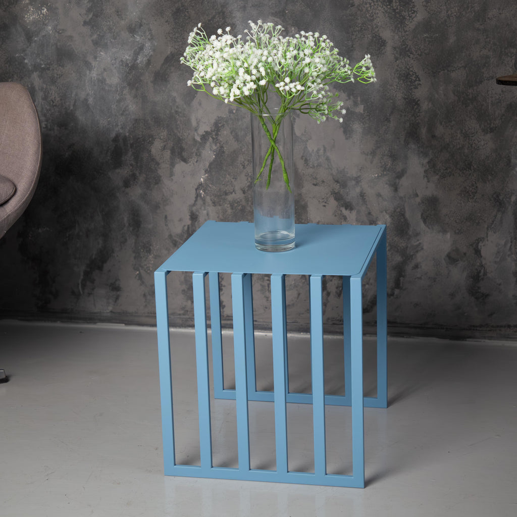 Minimalist Metal Plant Stand, Handmade Modern Side Table for Indoor Plants