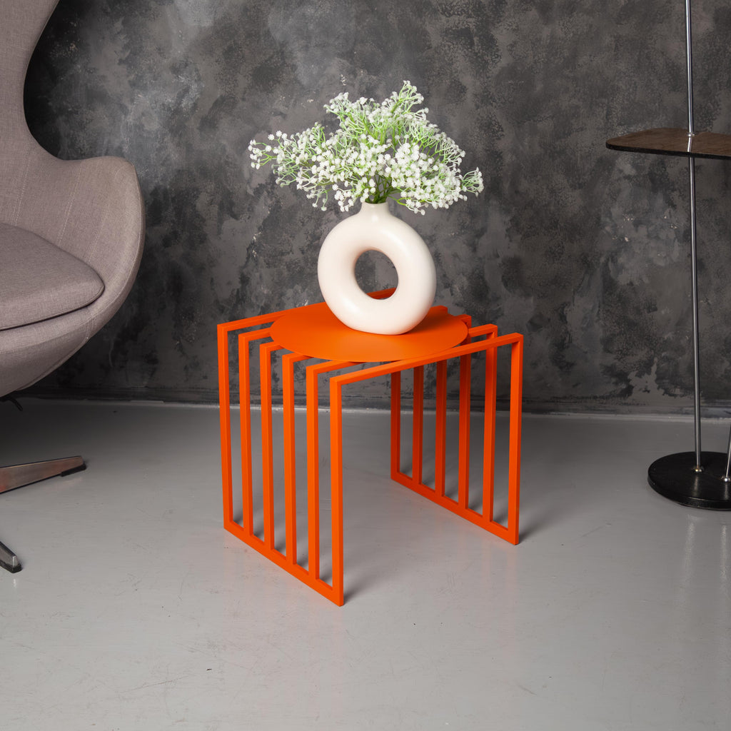 Handmade Metal Plant Stand, Modern Minimalist Side Table