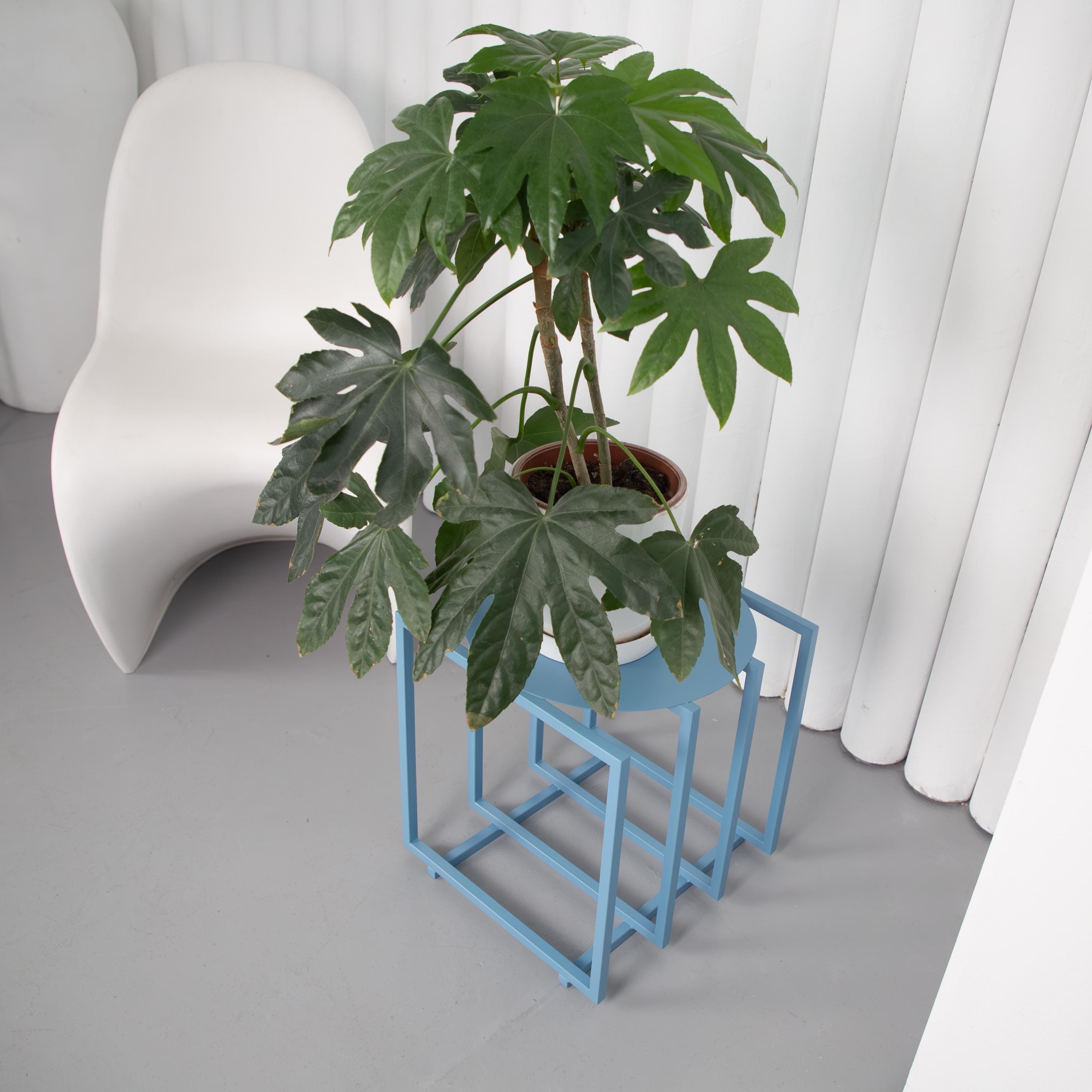 Handmade Metal Plant Stand, Modern Indoor Side Table, Small Space Decor
