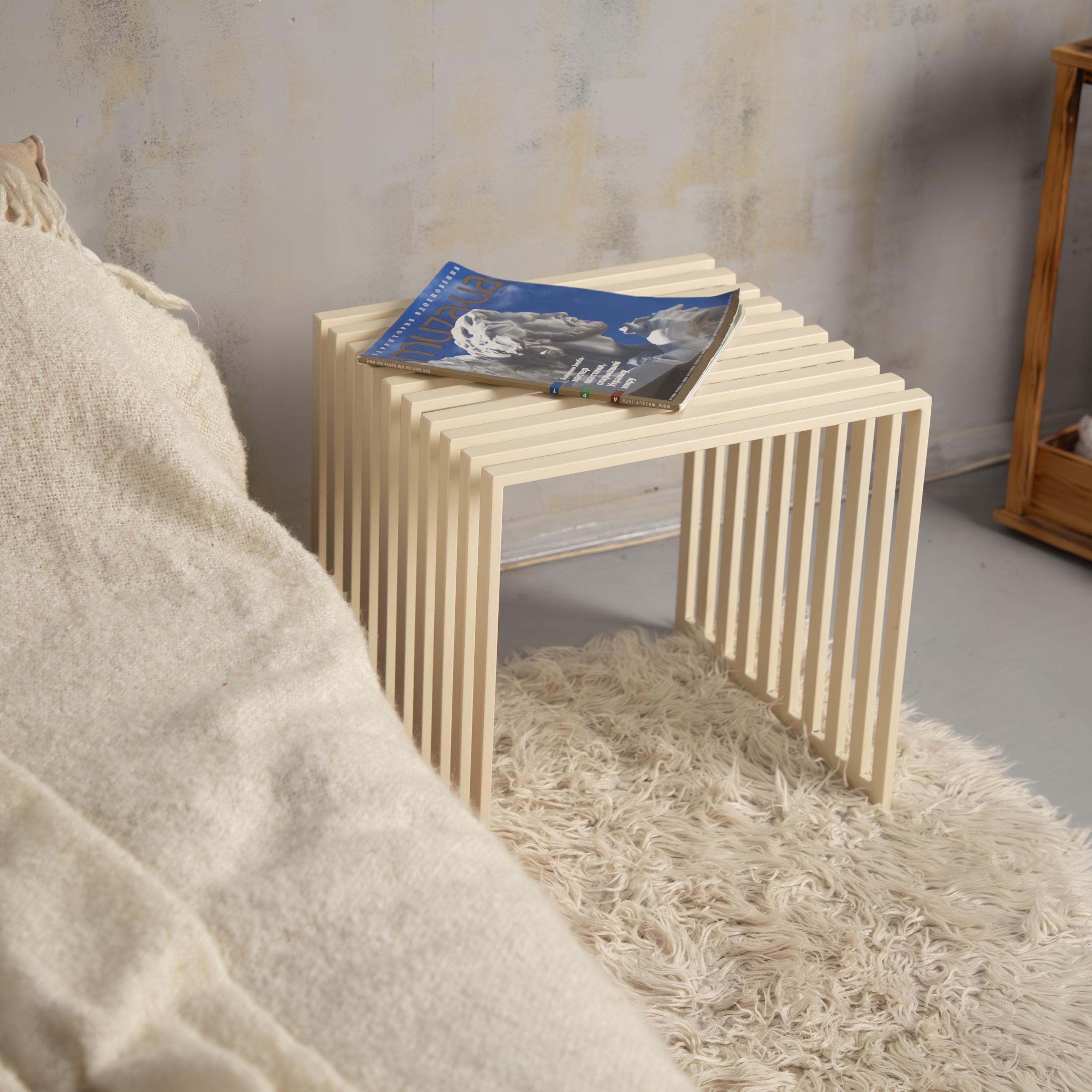 Modern Bedside Table Metal, Handmade Nightstand, Compact Minimalist Side Table