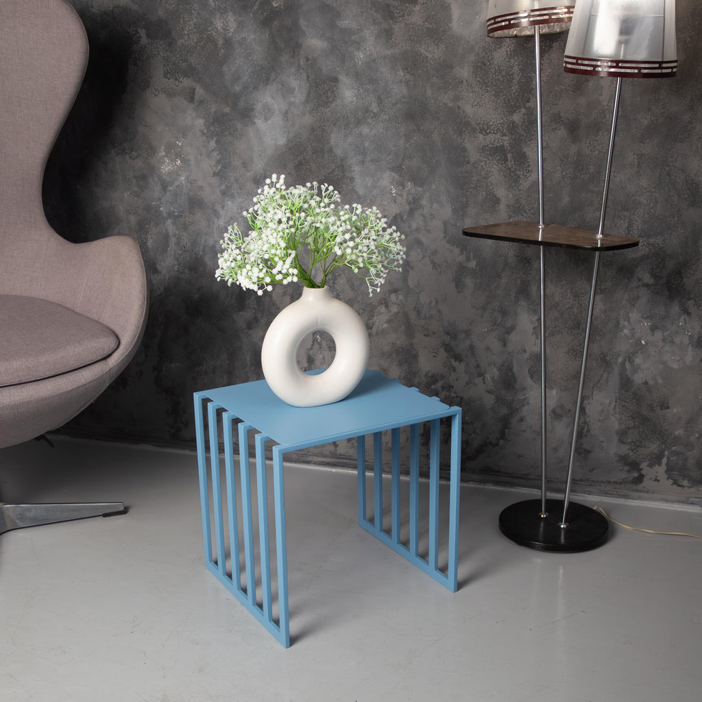 Minimalist Metal Plant Stand, Handmade Modern Side Table for Indoor Plants