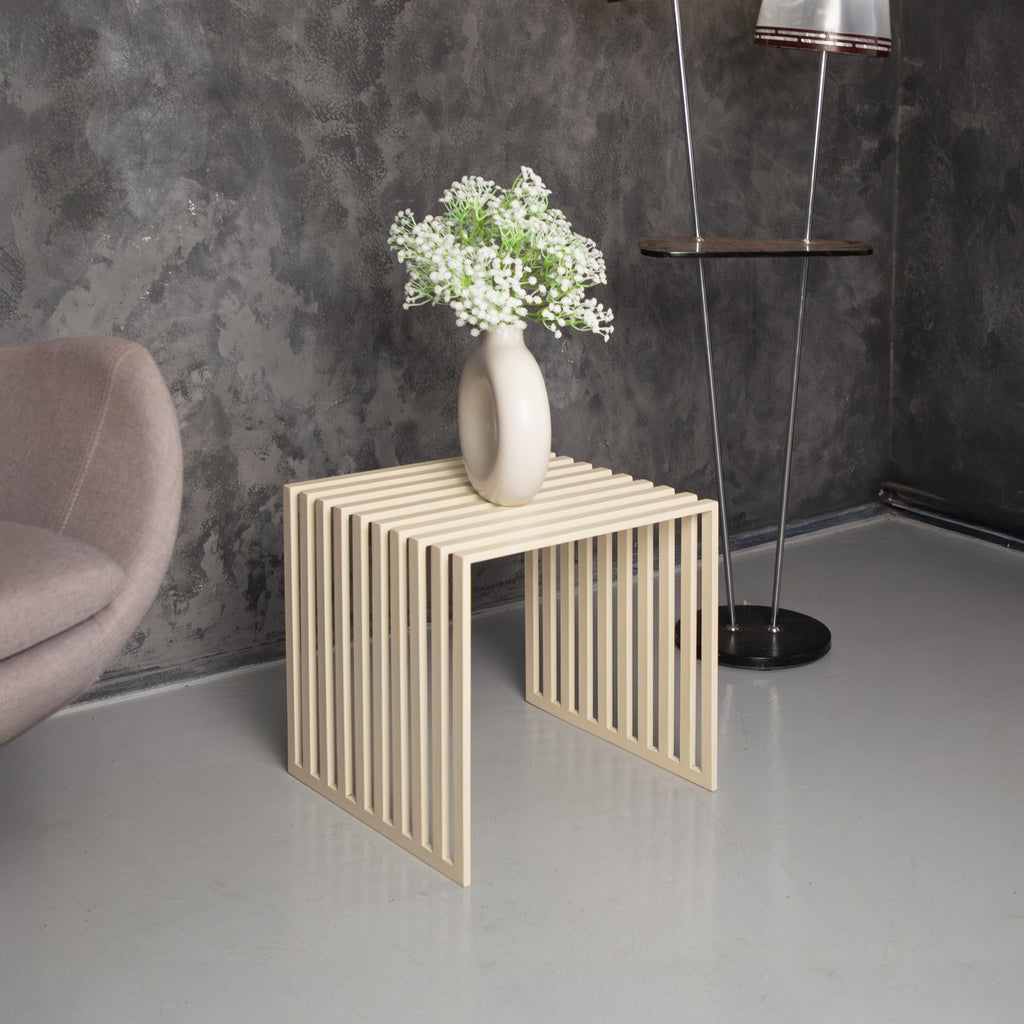 Cube Side Table  Small Metal Accent Table & Bedside Table