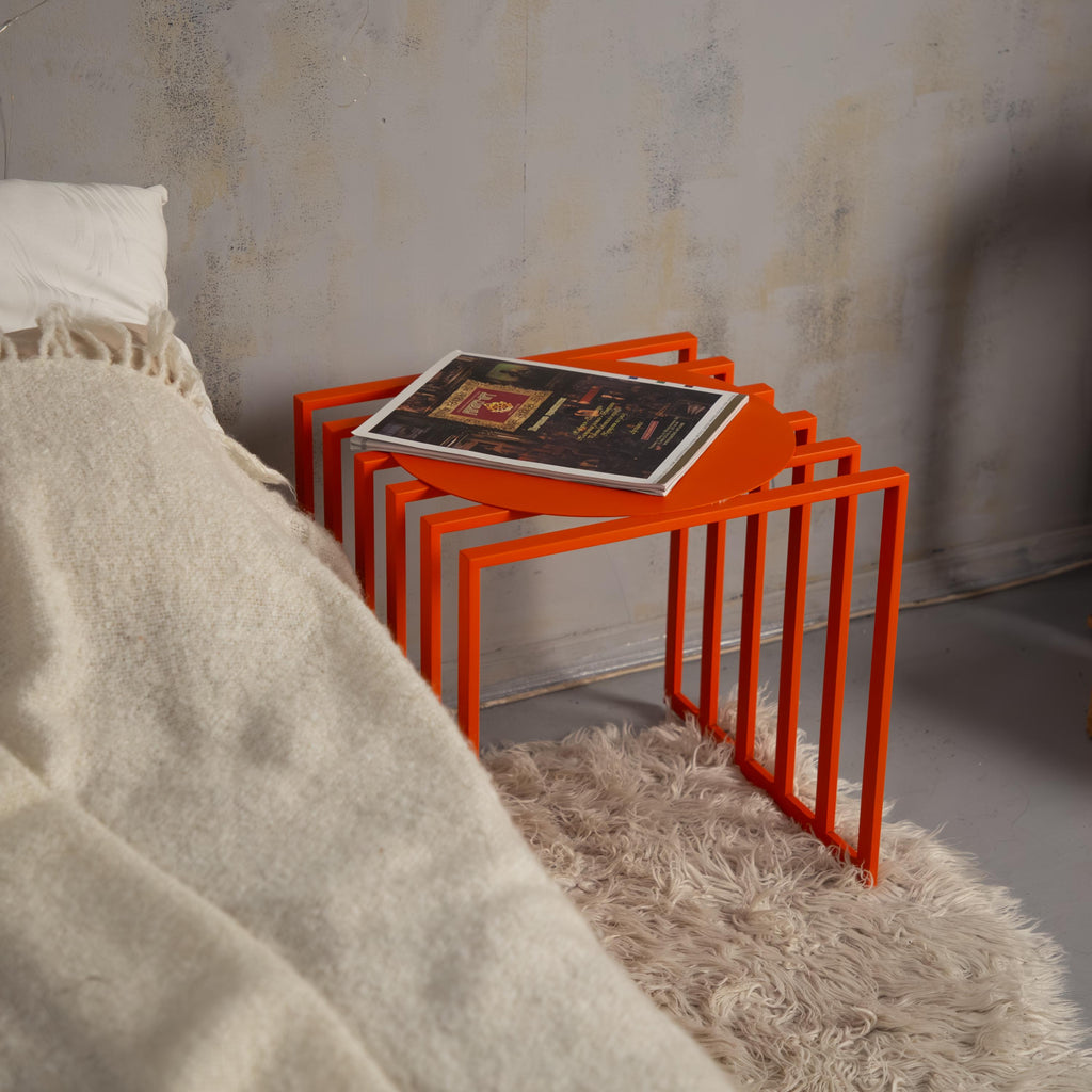 Metal Accent Table Small Side Table Bedside Nightstand Modern Minimalist Furniture