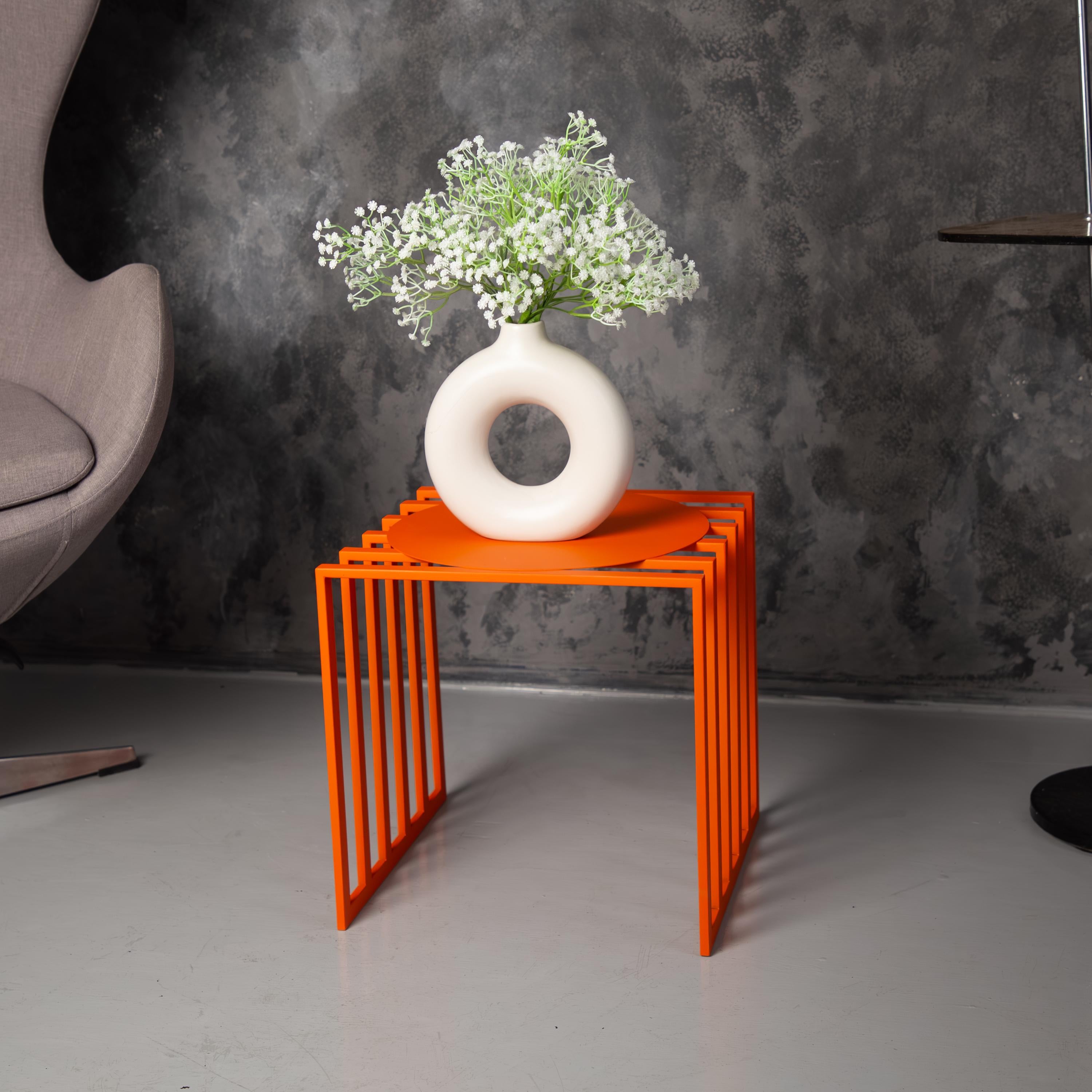 Handmade Metal Plant Stand, Modern Minimalist Side Table