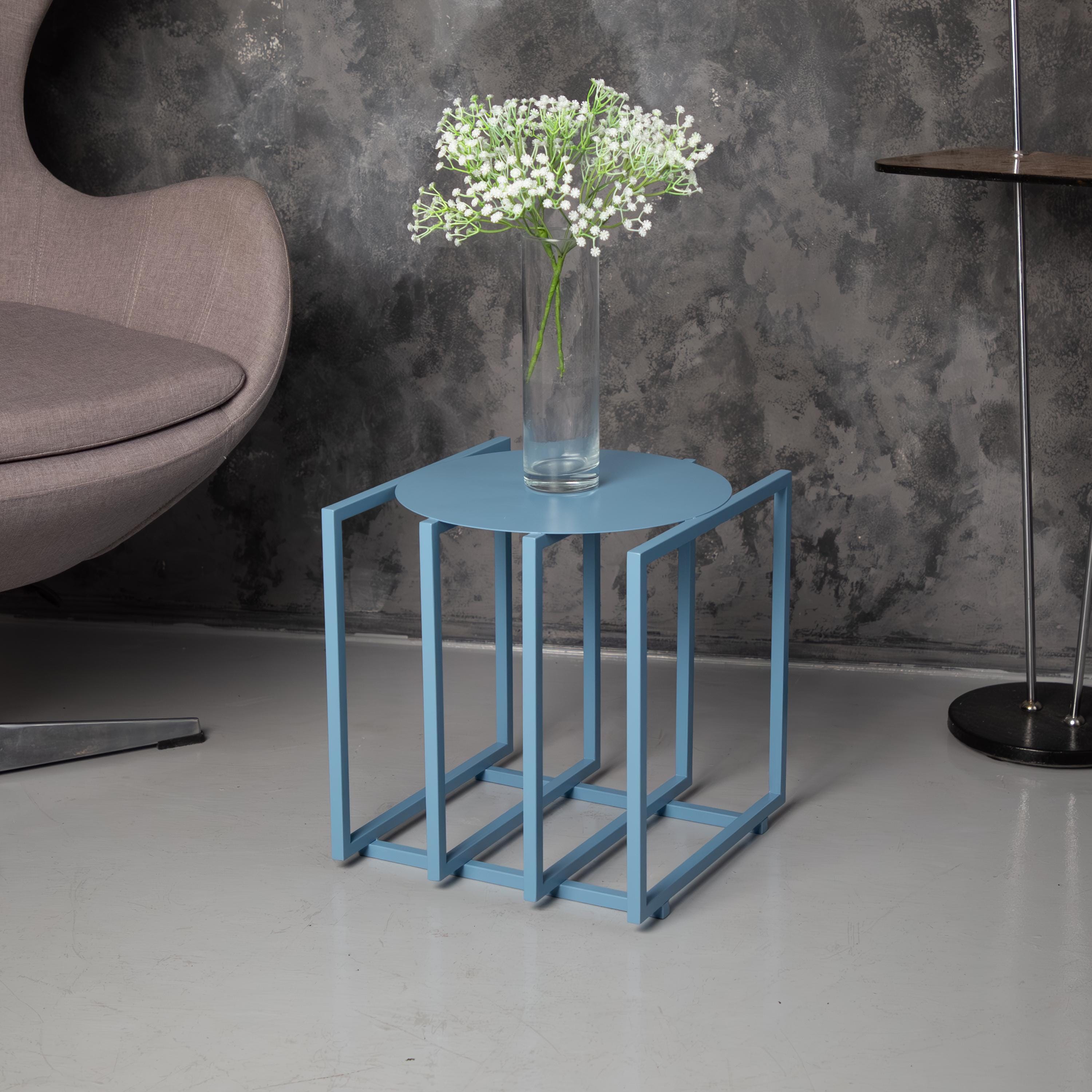 Handmade Modern Metal Side Table, Small Coffee Accent Table