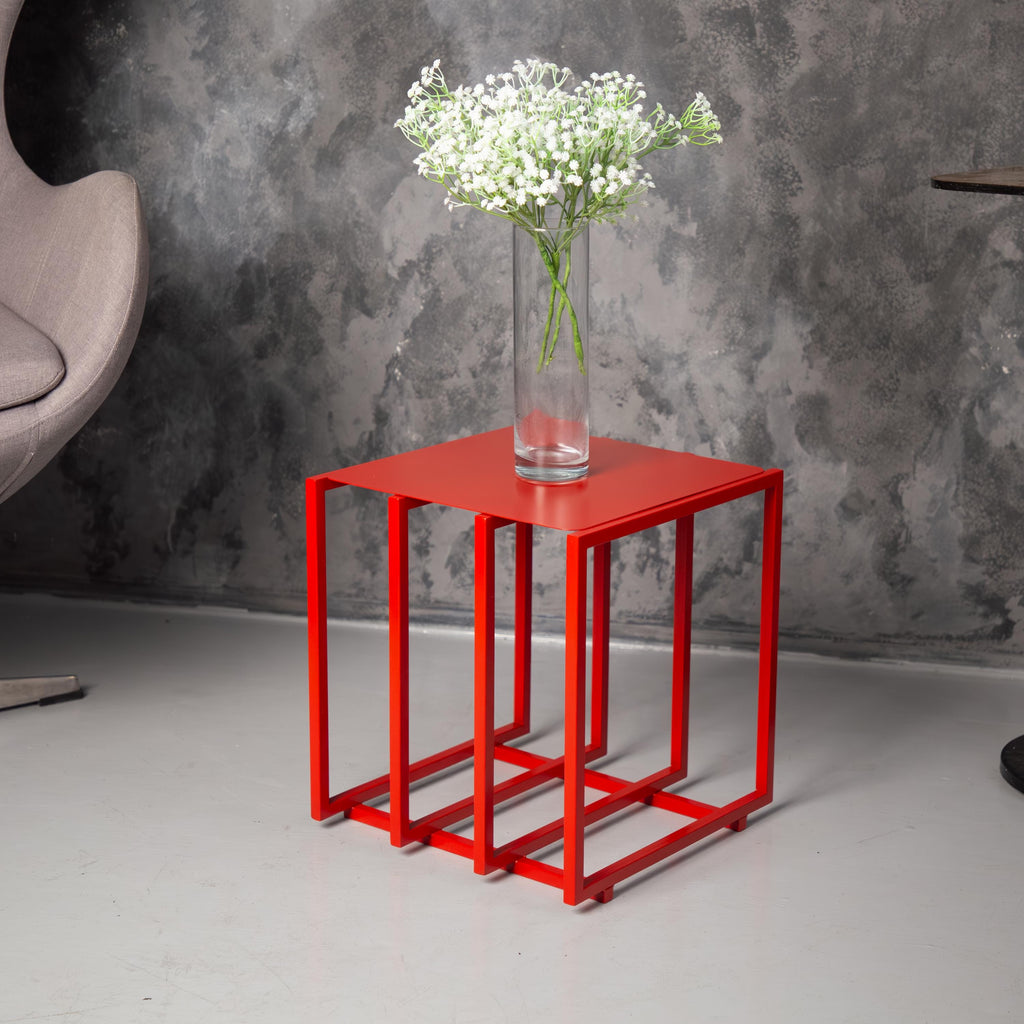 Minimalist Metal Bedside Table, Modern Nightstand, Small Side Table for Bedroom