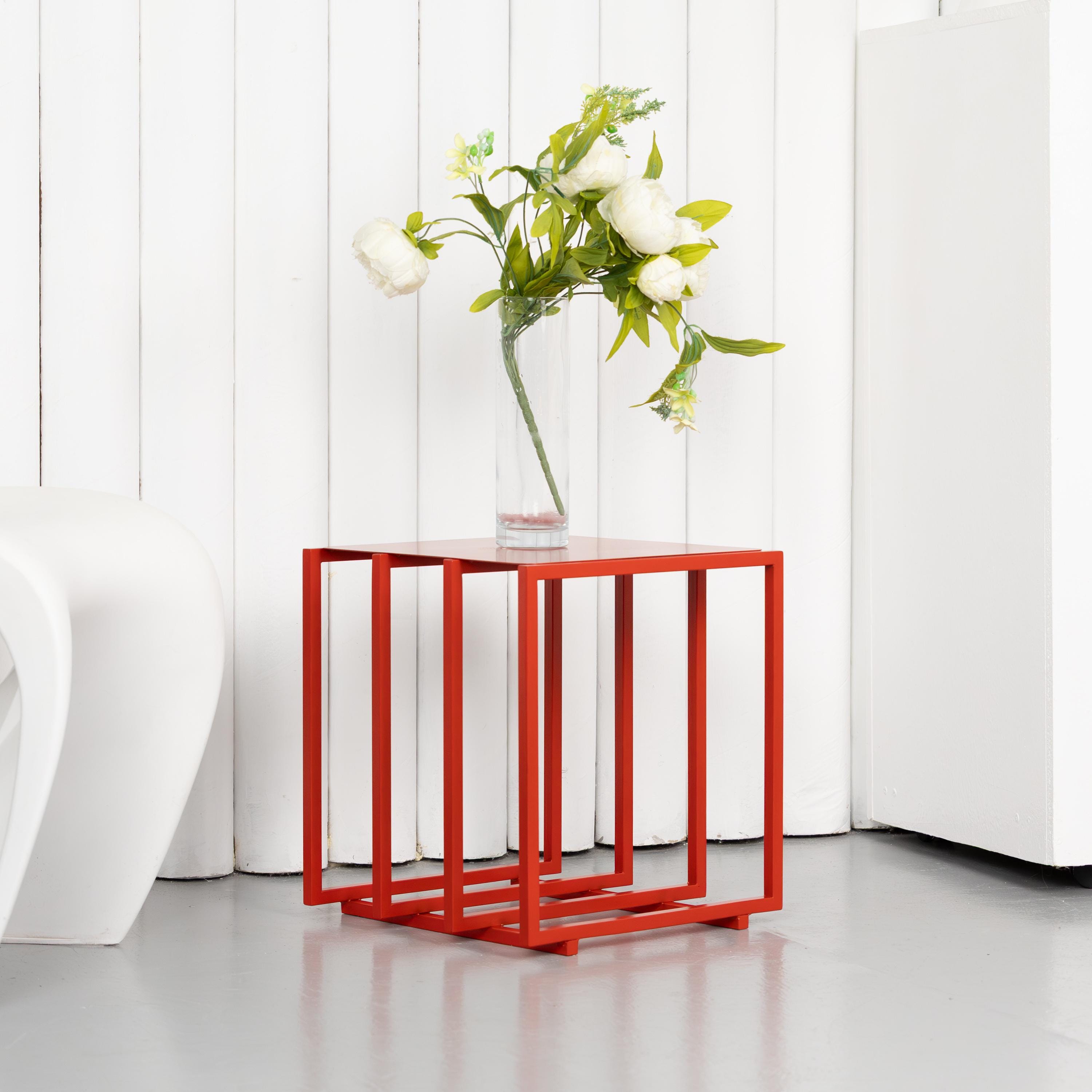 Handmade Metal Plant Stand, Modern Minimalist Indoor Table