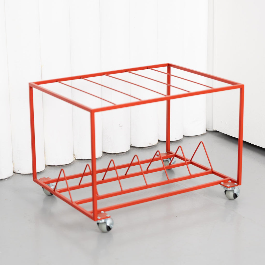 Modern Rolling Vinyl Record Stand  Metal LP Holder with Wheels, Minimalist Record Storage