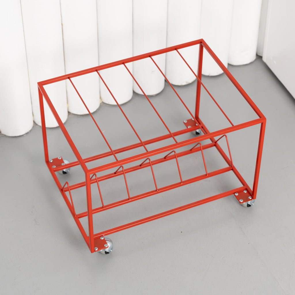 Modern Rolling Vinyl Record Stand  Metal LP Holder with Wheels, Minimalist Record Storage
