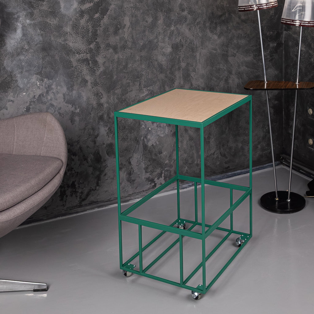 Vinyl Record Stand with Wheels, Turntable Stand with Storage, LP Organizer, Modern Record Rack