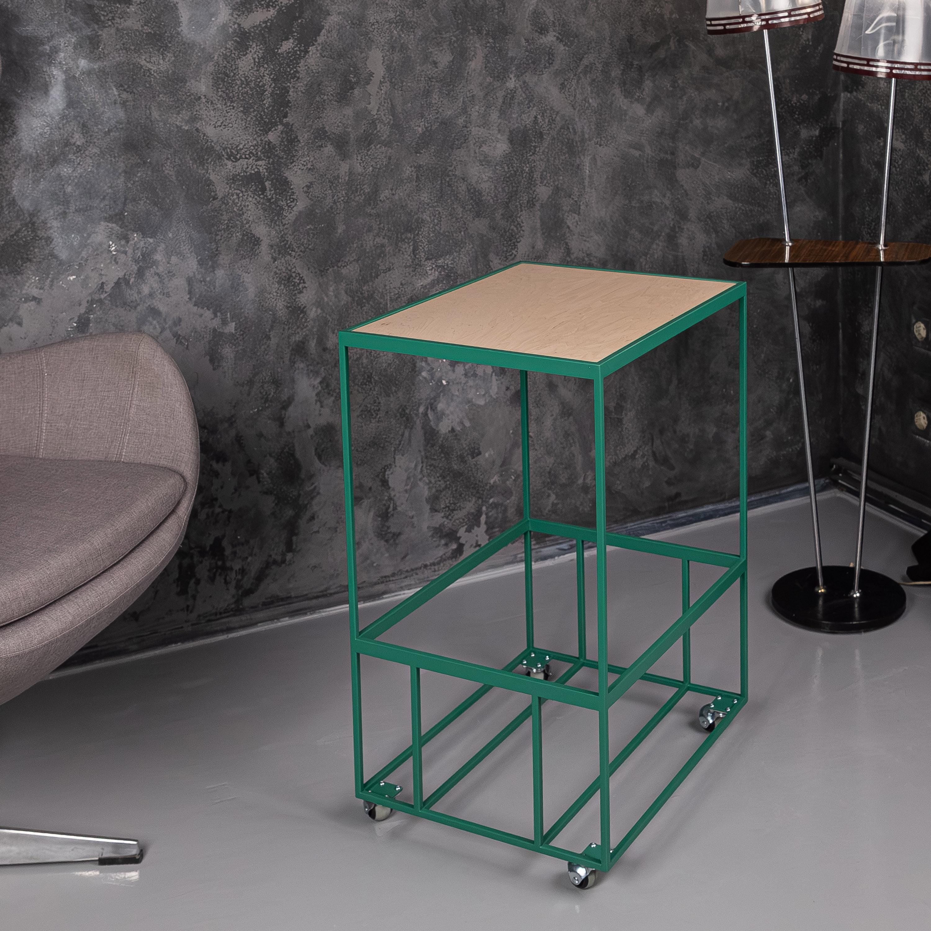 Rolling Vinyl Record Stand | Metal LP Storage, Turntable Table