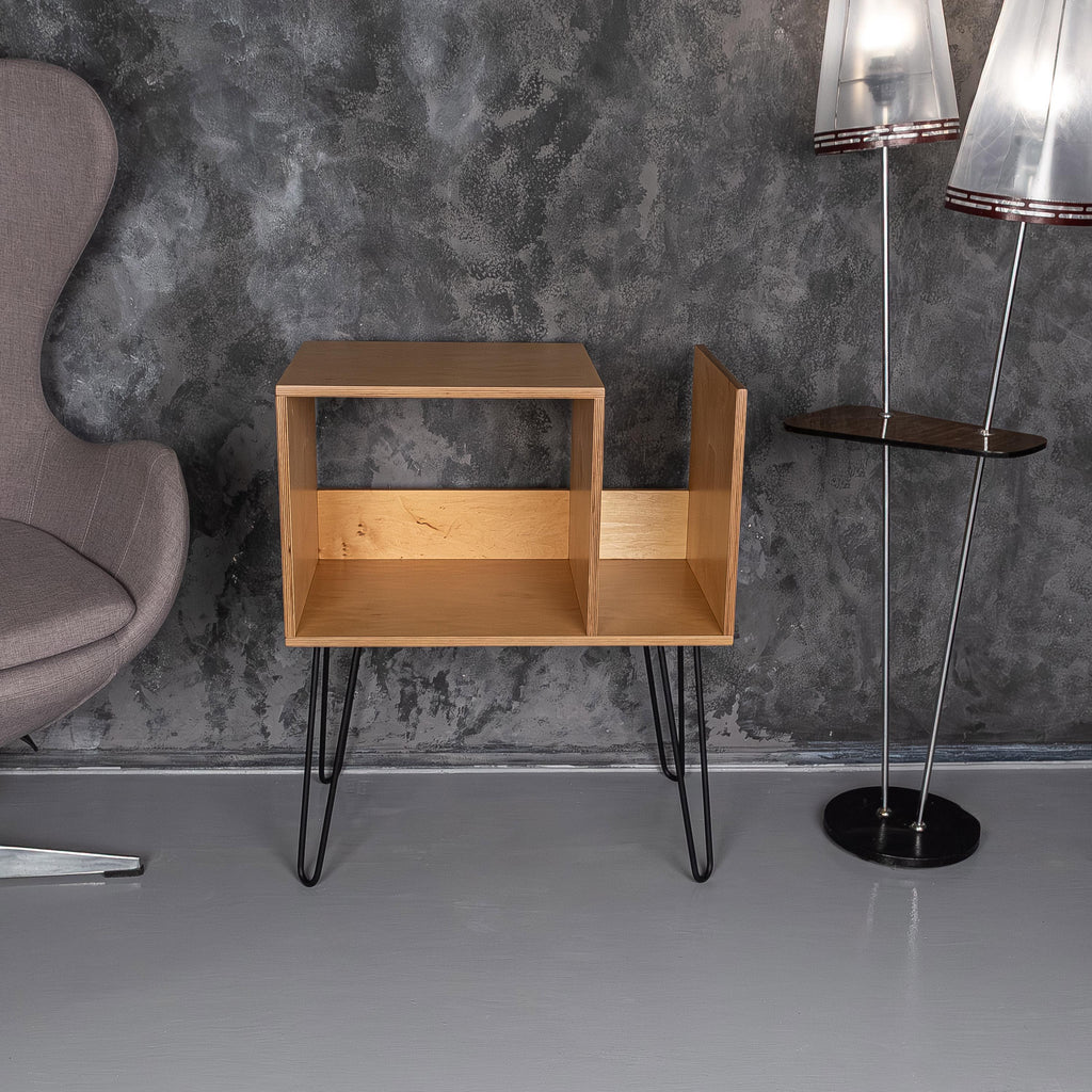 Handmade Vinyl Record Stand, Turntable Storage Furniture, Modern LP Organizer