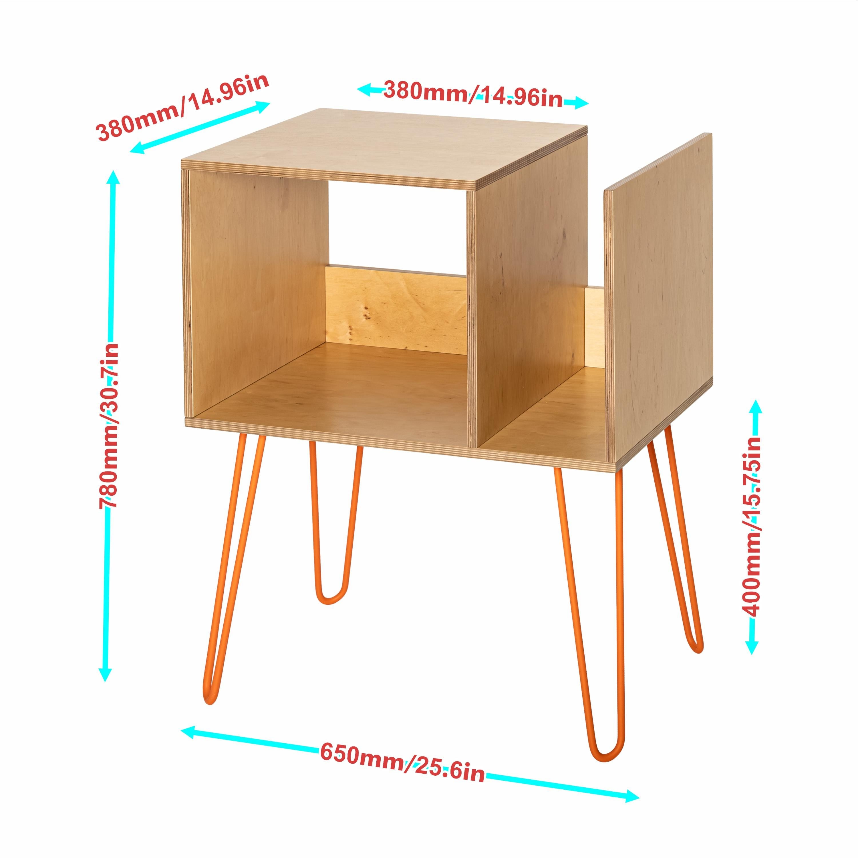Handmade Vinyl Record Stand, Turntable Storage Furniture, Modern LP Organizer