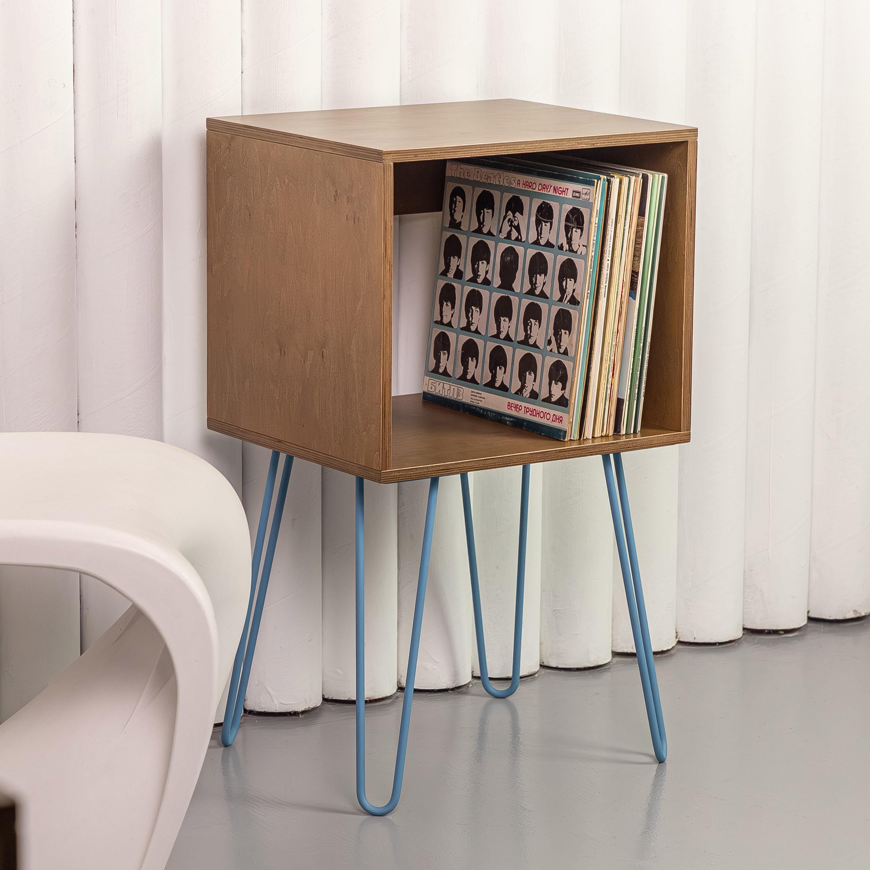 Turntable Stand with Record Storage  Minimalist Vinyl Rack for Living Room