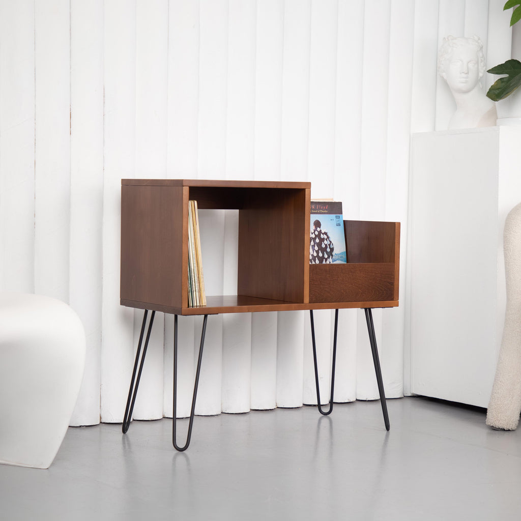 Handmade Modern Vinyl Record Stand, Turntable LP Storage Furniture