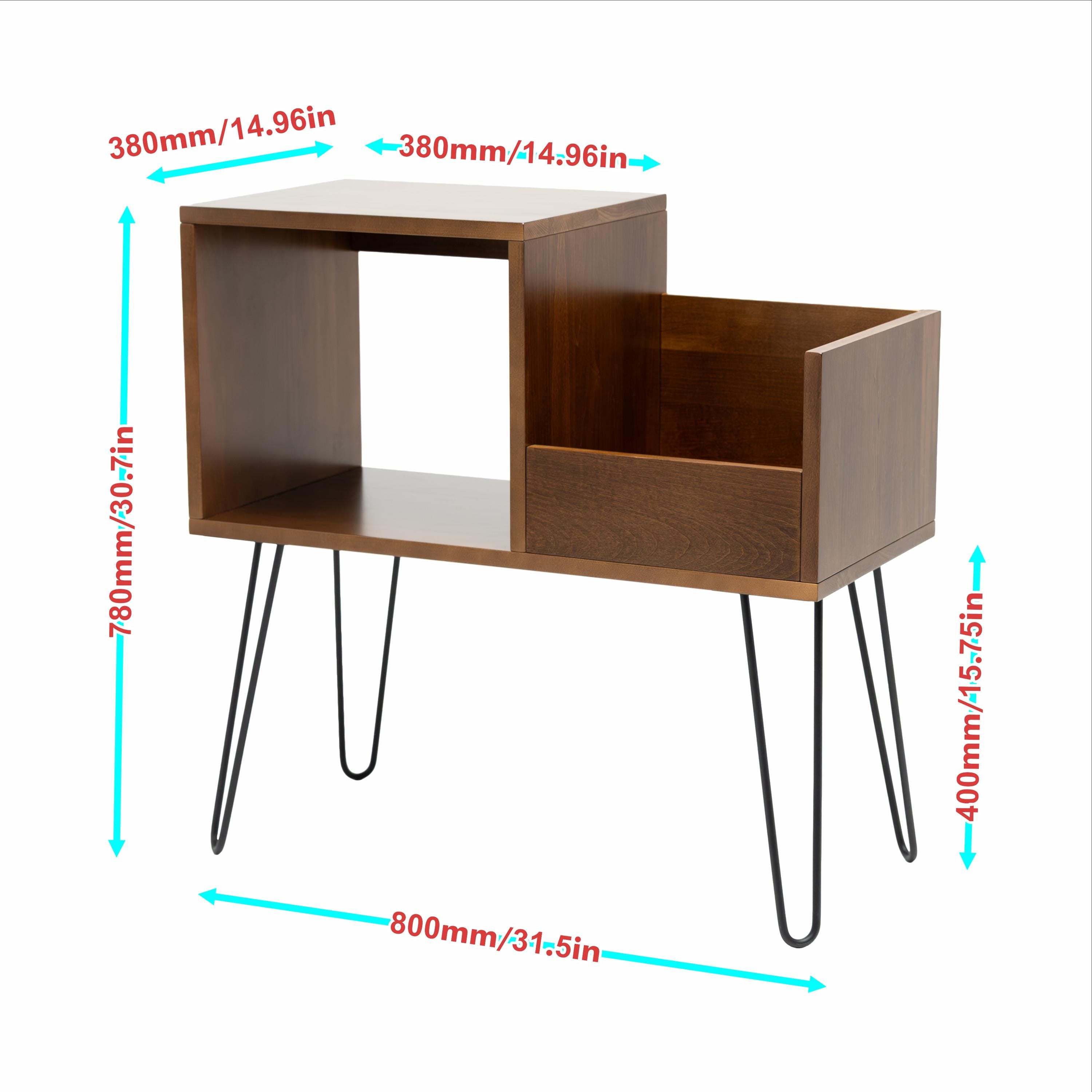 Handmade Modern Vinyl Record Stand, Turntable LP Storage Furniture