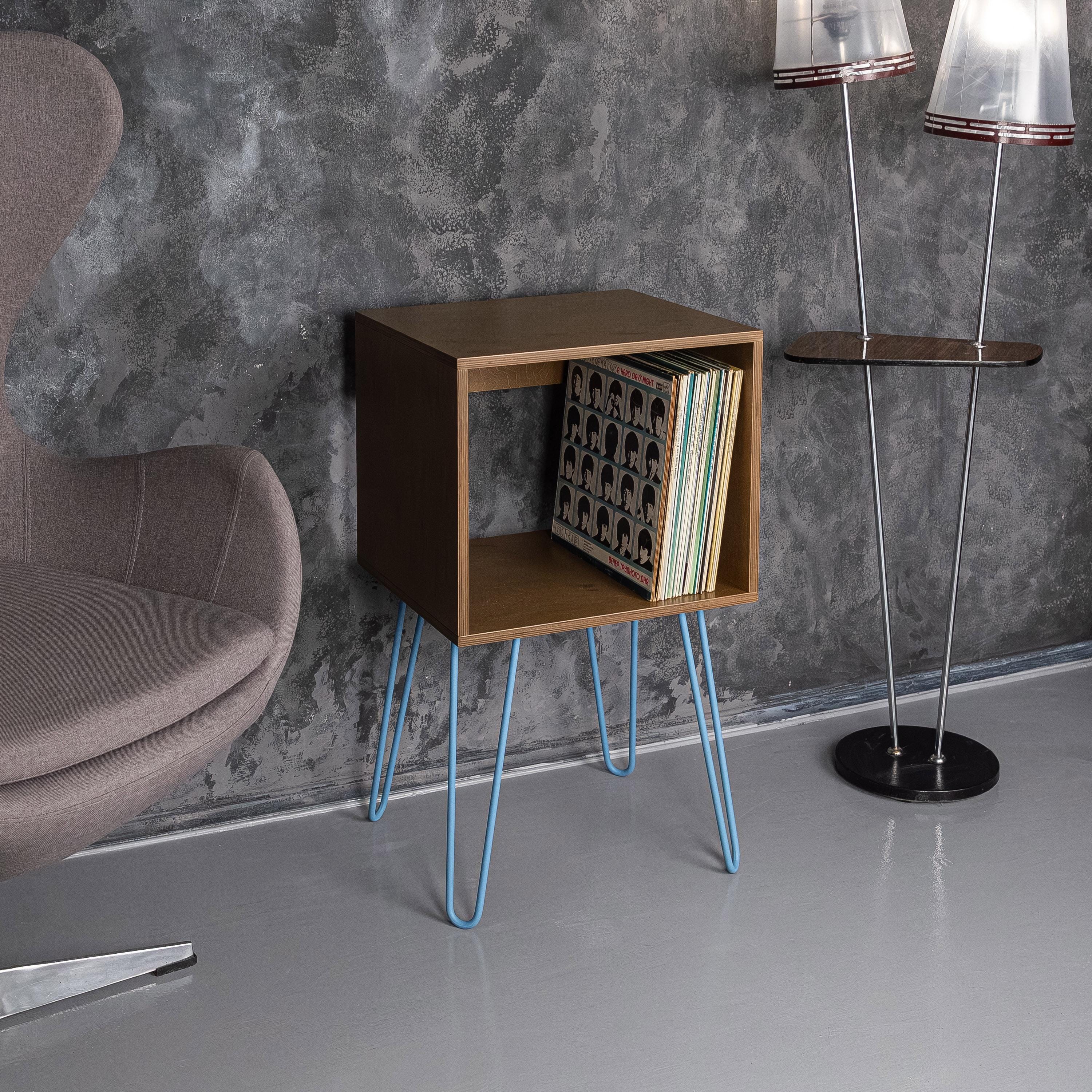 Turntable Stand with Record Storage  Minimalist Vinyl Rack for Living Room