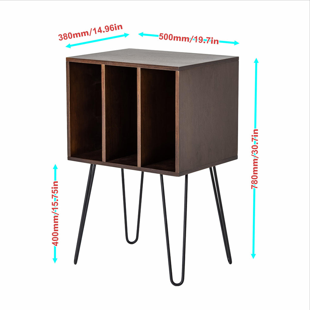 Turntable Stand with Vinyl Storage, Record Player Table, LP Cabinet, Modern Vinyl Organizer for Small Spaces