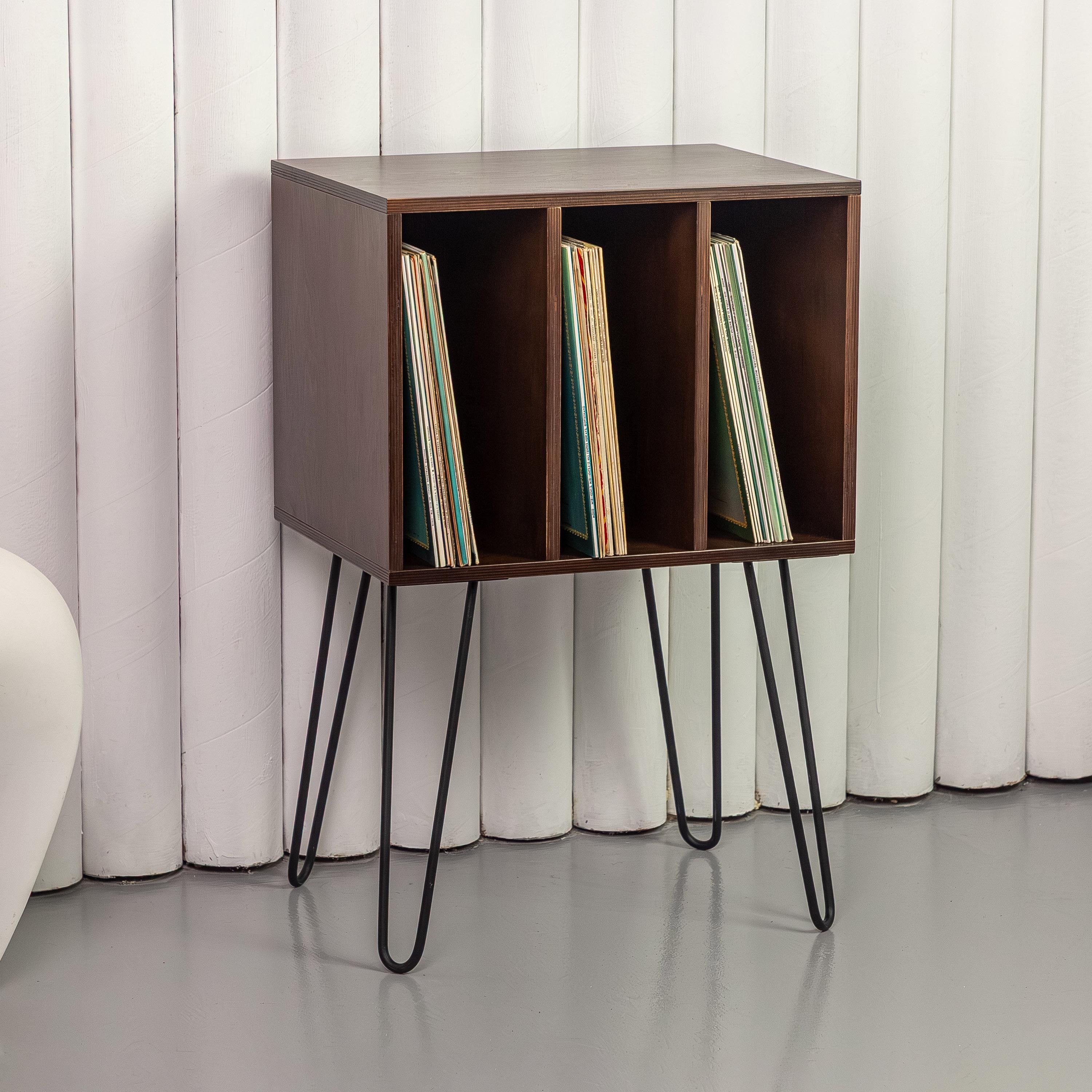 Turntable Stand with Vinyl Storage, Record Player Table, LP Organizer