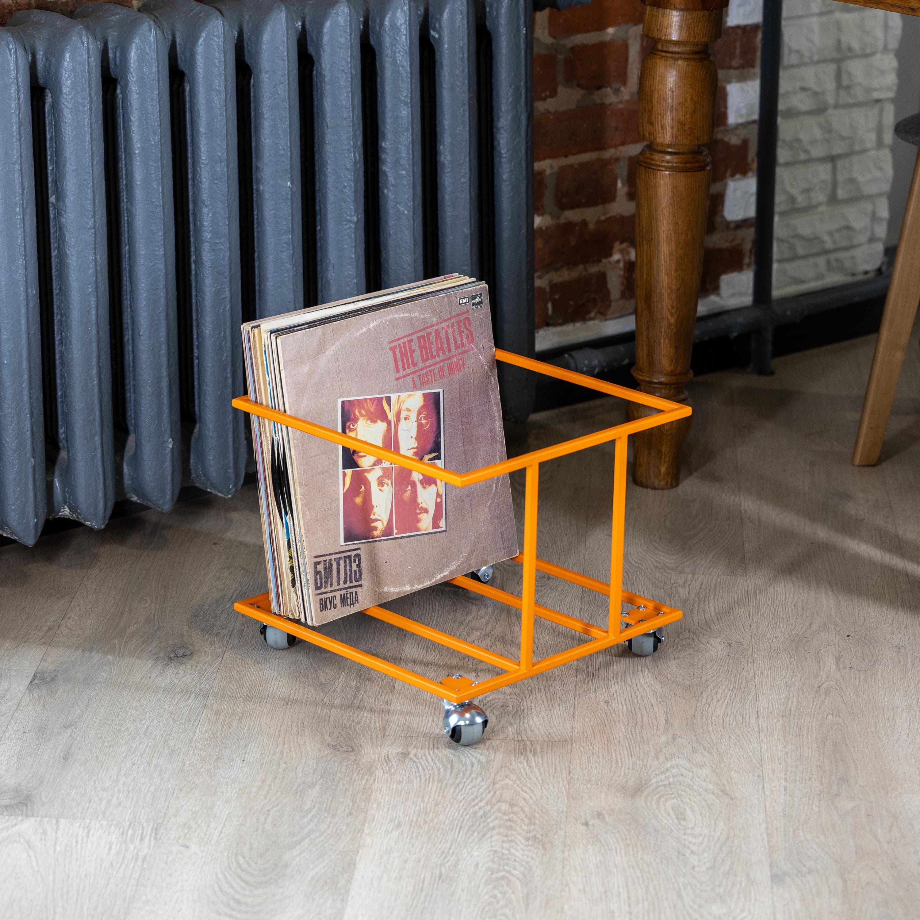 Designer Vinyl Storage Crate Metal Record Holder Audiophile Stand